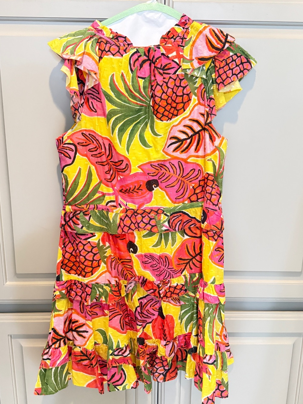 FARM Rio Yellow & Pink Tropical Ruffle Mini Dress - Picture 10 of 12